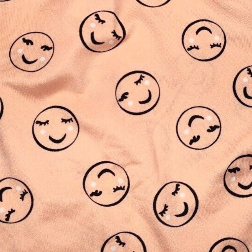 Dot Smile Girls 7 Peach Smiley‎ Face Orange Empire Twirl Dress NWT
